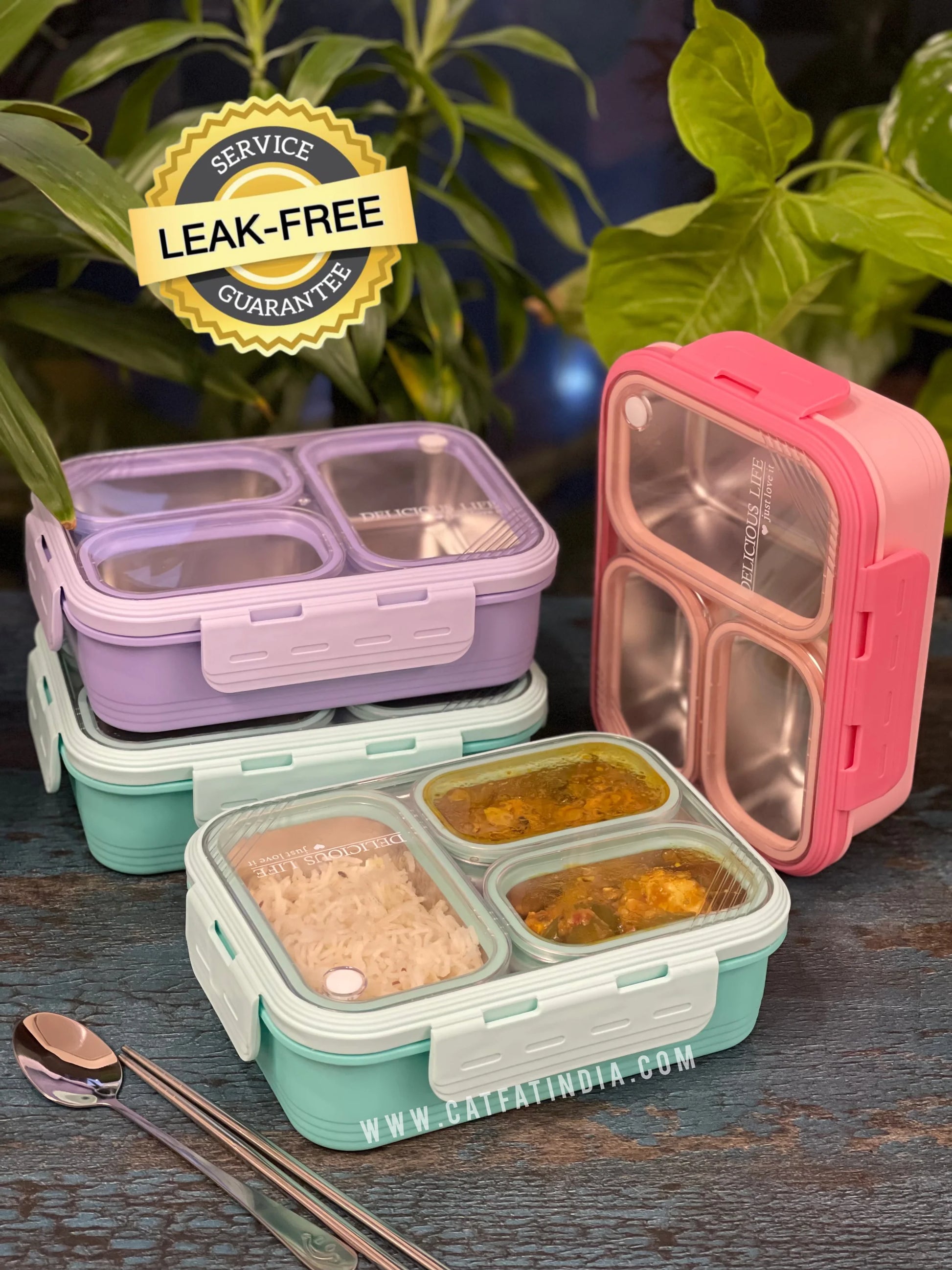 3 Grid Leak-Proof Lunch Box 678132-c0