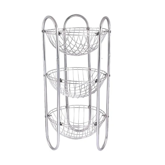 Master 3-Tier Round Shape Rack Fruits & Vegetable  Trolley Container BUTMEE.