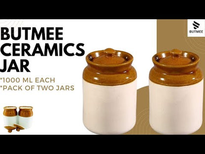 Butmee ceramic pickle jar (pack of 1)- 1000ml jar container