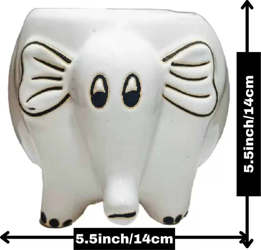 White elephant Shape Planter Pot for Living Room & Garden BUTMEE.